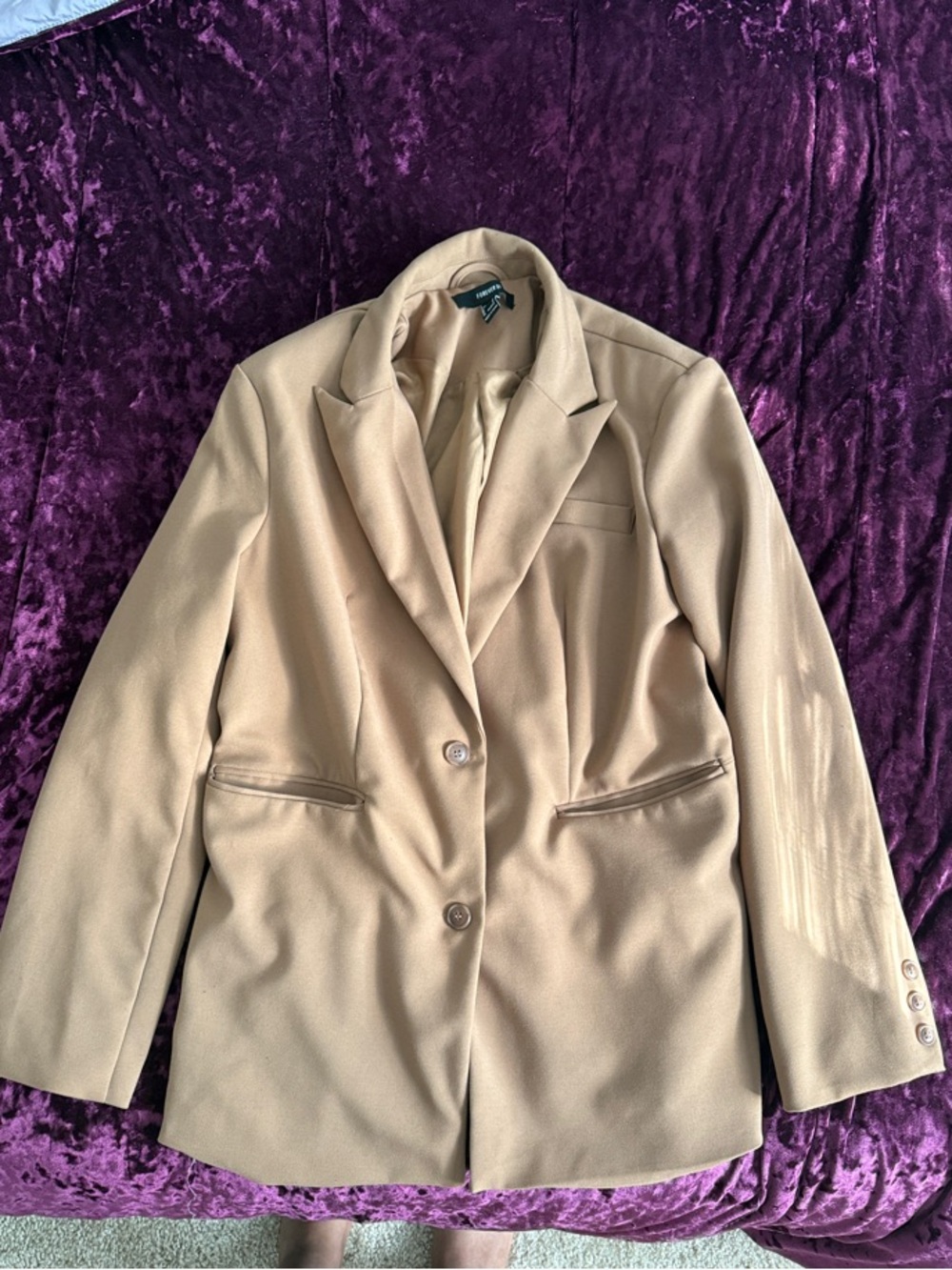 Forever 21 Camel/Tan Tailored Two-Button Blazer